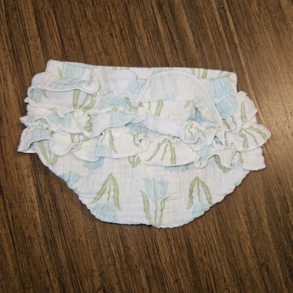 Charming Blue and Green Floral Dress Set